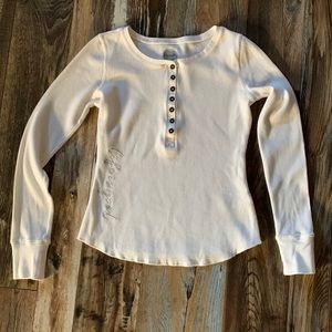 Life is Good Henley long sleeve top